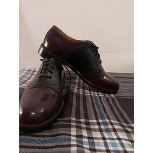 Men's French Shriner Saddle Oxfords #40031 Burgandy/Black - Size 9.5 M "Durham"